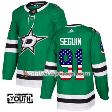 Dallas Stars Dresy Tyler Seguin 91 2017-2018 USA Flag Fashion Zelená Adidas Authentic - Dětské